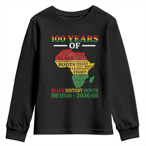 100 Years Of Black History Month Youth Sweatshirt Centennial Of Black Culture TS11 Black Print Your Wear