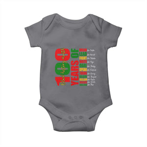 100 Years Of Black History Baby Onesie African American Historical Figures African American Teacher TS11 Charcoal Print Your Wear