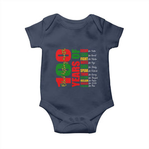100 Years Of Black History Baby Onesie African American Historical Figures African American Teacher TS11 Navy Print Your Wear