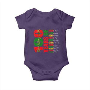100 Years Of Black History Baby Onesie African American Historical Figures African American Teacher TS11 Purple Print Your Wear