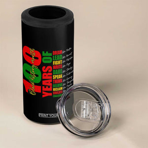 100 Years Of Black History 4 in 1 Can Cooler Tumbler African American Historical Figures African American Teacher TS11 Print Your Wear