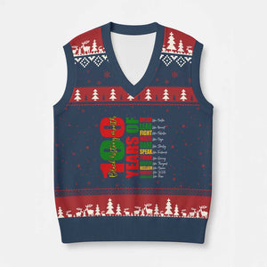 100 Years Of Black History V-Neck Knit Sweater Vest African American Historical Figures African American Teacher TS11 Navy Red Print Your Wear