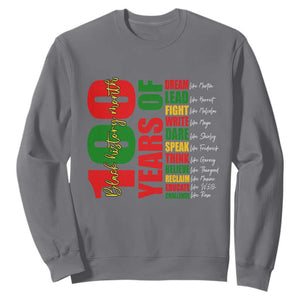 100 Years Of Black History Sweatshirt African American Historical Figures African American Teacher TS11 Charcoal Print Your Wear
