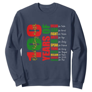 100 Years Of Black History Sweatshirt African American Historical Figures African American Teacher TS11 Navy Print Your Wear