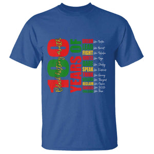 100 Years Of Black History T Shirt African American Historical Figures African American Teacher TS11 Royal Blue Print Your Wear