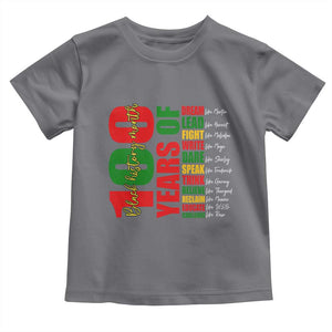 100 Years Of Black History Toddler T Shirt African American Historical Figures African American Teacher TS11 Charcoal Print Your Wear
