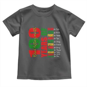 100 Years Of Black History Toddler T Shirt African American Historical Figures African American Teacher TS11 Dark Heather Print Your Wear