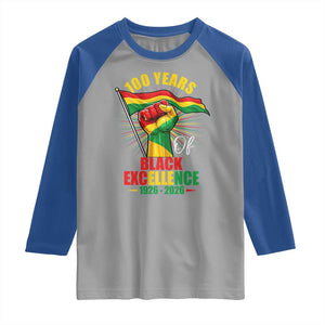 100 Years Of Black Excellence Raglan Shirt Centennial Black History Month TS11 Sport Gray Royal Print Your Wear