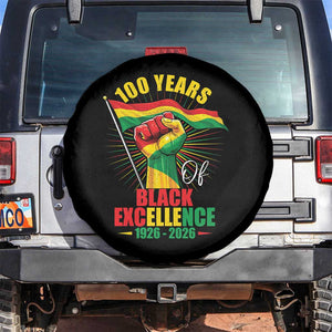 100 Years Of Black Excellence Spare Tire Cover Centennial Black History Month TS11 No hole Black Print Your Wear