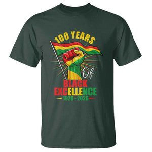 100 Years Of Black Excellence T Shirt Centennial Black History Month TS11 Dark Forest Green Print Your Wear