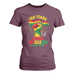 100 Years Of Black Excellence T Shirt For Women Centennial Black History Month TS11 Maroon Print Your Wear