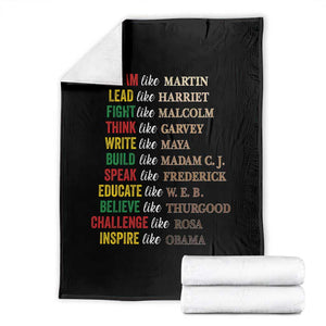 Black History Dream Like Martin Lead Like Harriet Throw Blanket African American Leaders TS11 Black Print Your Wear