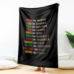 Black History Dream Like Martin Lead Like Harriet Throw Blanket African American Leaders TS11 Print Your Wear