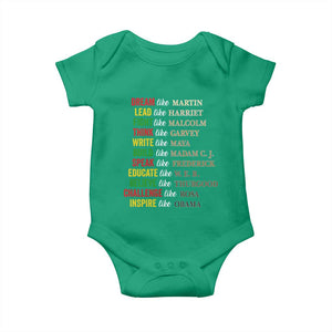 Black History Dream Like Martin Lead Like Harriet Baby Onesie African American Leaders TS11 Irish Green Print Your Wear