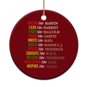 Black History Dream Like Martin Lead Like Harriet Ceramic Ornament African American Leaders TS11 1pc Red Print Your Wear
