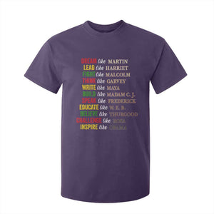 Black History Dream Like Martin Lead Like Harriet T Shirt For Kid African American Leaders TS11 Purple Print Your Wear
