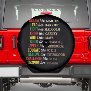 Black History Dream Like Martin Lead Like Harriet Spare Tire Cover African American Leaders TS11 Black Print Your Wear
