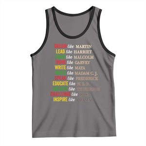 Black History Dream Like Martin Lead Like Harriet Tank Top African American Leaders TS11 Deep Heather Black Print Your Wear