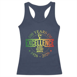 100 Years Of Excellence Black History Month 1926 2026 Racerback Tank Top TS11 Navy Print Your Wear