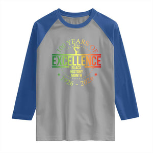 100 Years Of Excellence Black History Month 1926 2026 Raglan Shirt TS11 Sport Gray Royal Print Your Wear