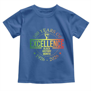 100 Years Of Excellence Black History Month 1926 2026 Toddler T Shirt TS11 Royal Blue Print Your Wear