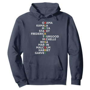 Black History Leaders Hoodie Obama Kamala Maya Stacey Frederick Thurgood Michelle TS11 Navy Print Your Wear