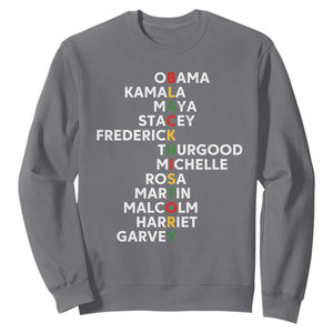 Black History Leaders Sweatshirt Obama Kamala Maya Stacey Frederick Thurgood Michelle TS11 Charcoal Print Your Wear