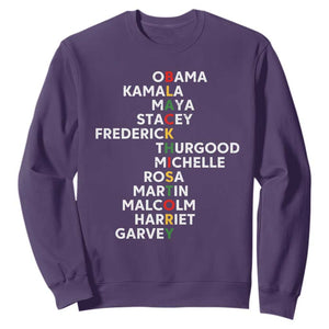 Black History Leaders Sweatshirt Obama Kamala Maya Stacey Frederick Thurgood Michelle TS11 Purple Print Your Wear