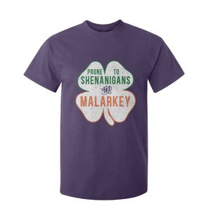 Prone to Shenanigans and Malarkey T Shirt For Kid Funny St Patricks Day Shamrock TS11 Purple Print Your Wear