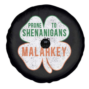Prone to Shenanigans and Malarkey Spare Tire Cover Funny St Patricks Day Shamrock TS11 Print Your Wear
