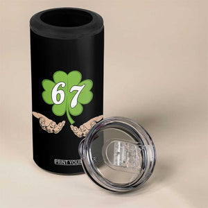 67 St Patricks Day 4 in 1 Can Cooler Tumbler Six Seven Meme Shamrock Hand Gesture TS11 Print Your Wear
