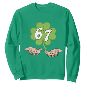 67 St Patricks Day Sweatshirt Six Seven Meme Shamrock Hand Gesture TS11 Irish Green Print Your Wear