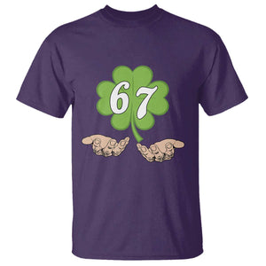 67 St Patricks Day T Shirt Six Seven Meme Shamrock Hand Gesture TS11 Purple Print Your Wear