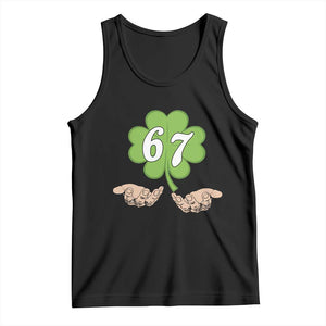 67 St Patricks Day Tank Top Six Seven Meme Shamrock Hand Gesture TS11 Black Print Your Wear