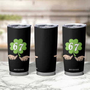 67 St Patricks Day Tumbler Cup Six Seven Meme Shamrock Hand Gesture TS11 Print Your Wear