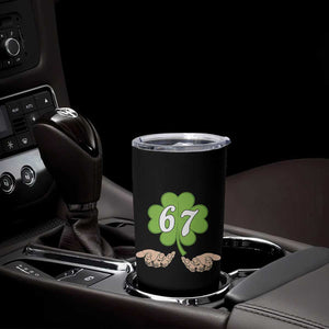 67 St Patricks Day Tumbler Cup Six Seven Meme Shamrock Hand Gesture TS11 Print Your Wear