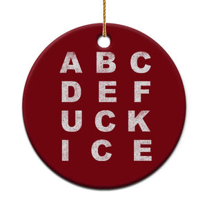 Funny Fuck Ice Protest Resistance Ceramic Ornament Political Alphabet Graphic TS11 1pc Red Print Your Wear