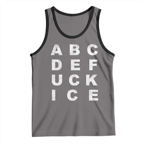 Funny Fuck Ice Protest Resistance Tank Top Political Alphabet Graphic TS11 Deep Heather Black Print Your Wear