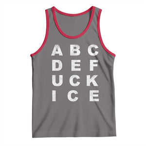Funny Fuck Ice Protest Resistance Tank Top Political Alphabet Graphic TS11 Deep Heather Red Print Your Wear