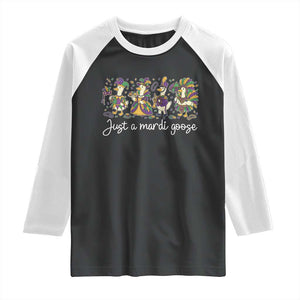 Goose Mardi Gras Raglan Shirt Funny Just A Mardi Goose New Orleans Carnival TS11 Black White Print Your Wear