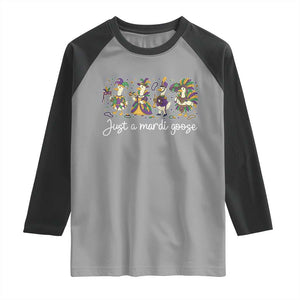 Goose Mardi Gras Raglan Shirt Funny Just A Mardi Goose New Orleans Carnival TS11 Sport Gray Black Print Your Wear