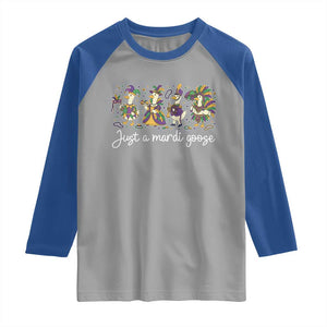Goose Mardi Gras Raglan Shirt Funny Just A Mardi Goose New Orleans Carnival TS11 Sport Gray Royal Print Your Wear