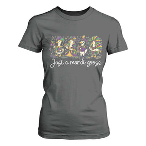 Goose Mardi Gras T Shirt For Women Funny Just A Mardi Goose New Orleans Carnival TS11 Dark Heather Print Your Wear