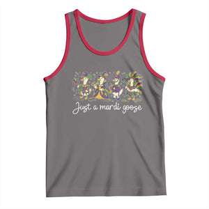 Goose Mardi Gras Tank Top Funny Just A Mardi Goose New Orleans Carnival TS11 Deep Heather Red Print Your Wear