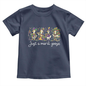 Goose Mardi Gras Toddler T Shirt Funny Just A Mardi Goose New Orleans Carnival TS11 Navy Print Your Wear