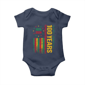 100 Years Of Black History Month Baby Onesie African American Centennial Milestone American Flag TS11 Navy Print Your Wear