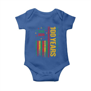 100 Years Of Black History Month Baby Onesie African American Centennial Milestone American Flag TS11 Royal Blue Print Your Wear