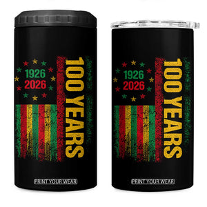 100 Years Of Black History Month 4 in 1 Can Cooler Tumbler African American Centennial Milestone American Flag TS11 One Size: 16 oz Black Print Your Wear