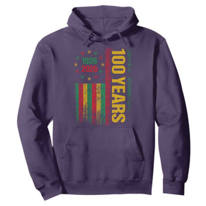 100 Years Of Black History Month Hoodie African American Centennial Milestone American Flag TS11 Purple Print Your Wear