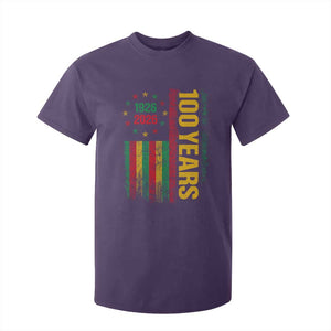 100 Years Of Black History Month T Shirt For Kid African American Centennial Milestone American Flag TS11 Purple Print Your Wear